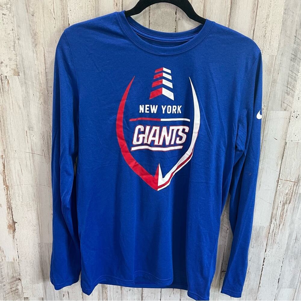Nike New York Giants NFL Long Sleeve T-shirt Blue “The Nike Tee”‎ Small